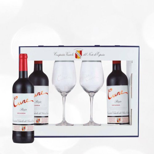 ESTUCHE VINO T. D.O. CUNE CRIANZA 75 CL 2 BOT+2COP